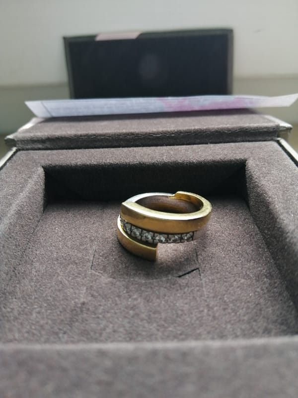 Real 18k yellow/white gold