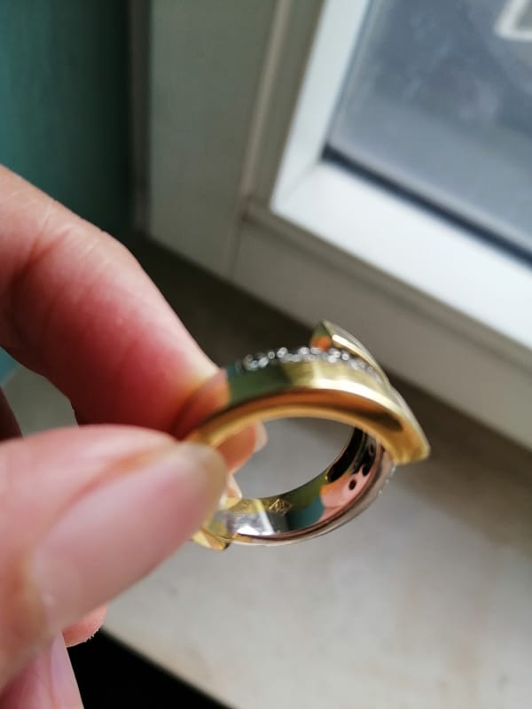Real 18k yellow/white gold
